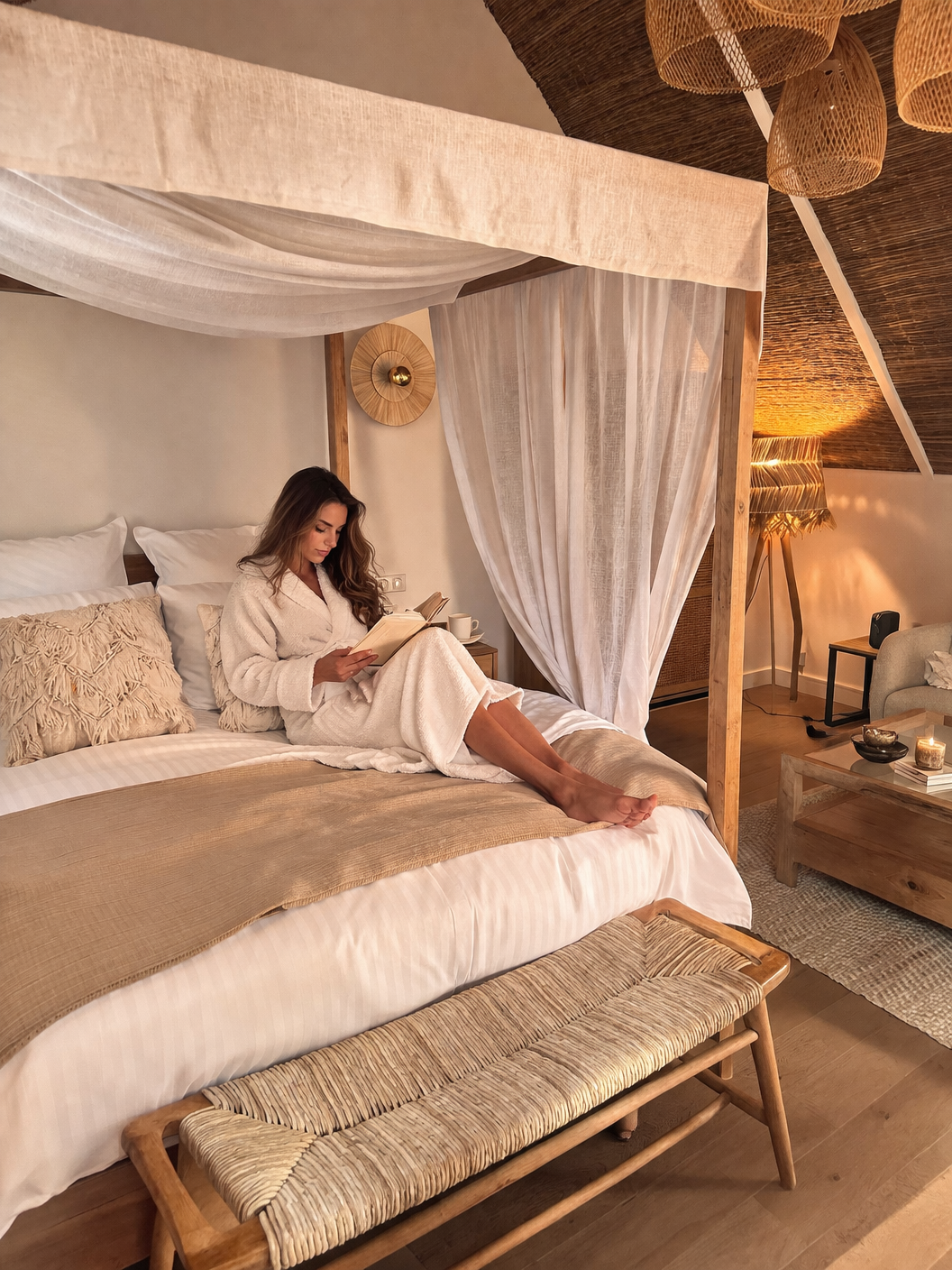 Chambre Balinaise — Lit King Size Baldaquin